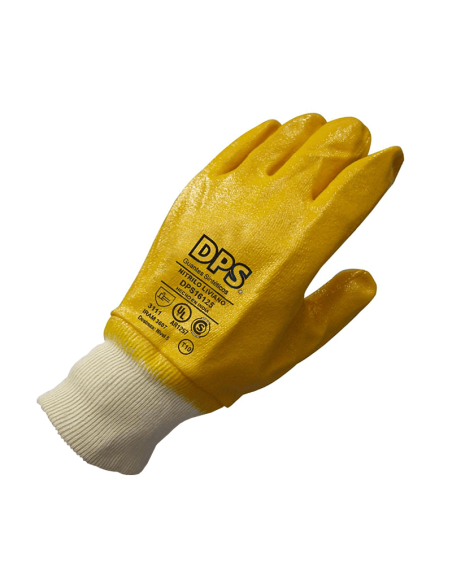 (*) GUANTES NITRILO DPS AMARILLO PUÑO DE ALGODON TALLE 10  DPS16125