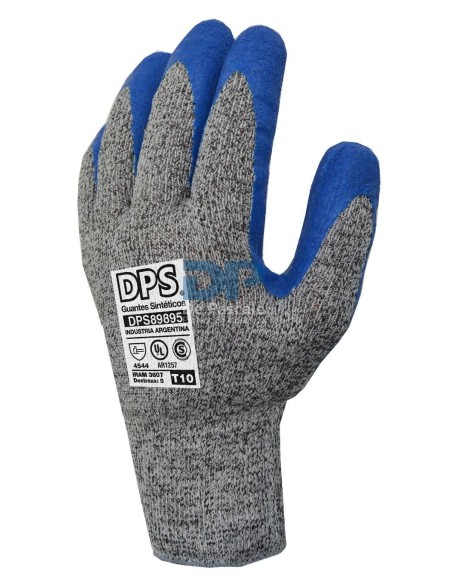 (*) GUANTES TEJIDOS ANTICORTE DPS BAÑO LATEX TALLE 10 DPS89895