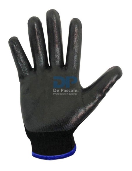 (D) GUANTES TEJIDO NEGRO DPS RECUBIERTO NITRILO  ESPUMADO TALLE 7 DPS88192