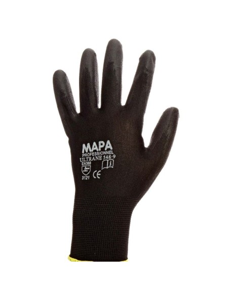 (*)GUANTES MAPA ULTRANE 548 TEJIDOS BAÑO PU NEGRO TALLE 7 - 7 1/2