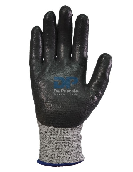 (D) GUANTES TEJIDOS ANTICORTE DPS BAÑO NITRILO COMPLETO TALLE 10 DPS87805