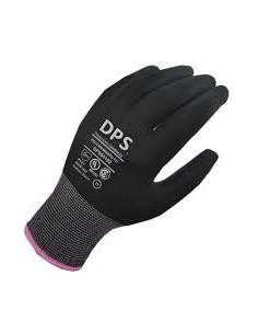 (D) GUANTES TEJIDOS DPS BAÑO PU NEGRO TALLE 6 DPS85191