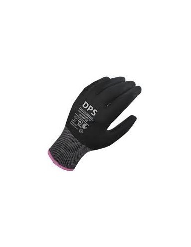 (D) GUANTES TEJIDOS DPS BAÑO PU NEGRO TALLE 6 DPS85191
