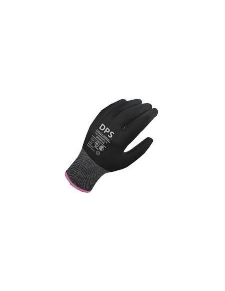 (D) GUANTES TEJIDOS DPS BAÑO PU NEGRO TALLE 6 DPS85191
