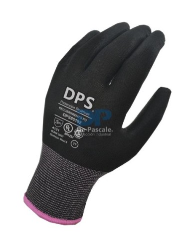 (D) GUANTES TEJIDOS DPS BAÑO PU NEGRO TALLE 8  DPS85193