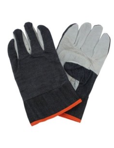 GUANTES DESCARNE Y JEANS COMBINADO PUÑO CORTO GRIS 2