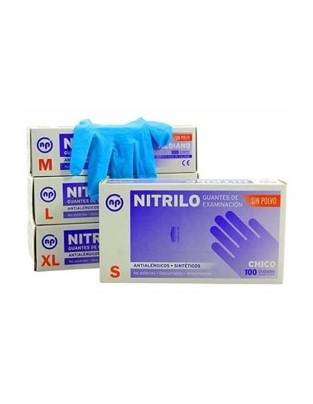(***) GUANTES NITRILO DESCARTABLE AZUL TALLE S/6 CAJA X 100 UNIDADES