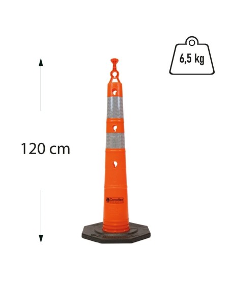 CONO VENCEDOR LIGHT 1,20 CONOFLEX CON REFLECTIVO CON BASE DE GOMA INCLUIDA 2300L-2R