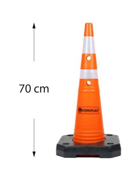 CONO ECONO LIGHT SEMIFLEXIBLE 70CM CONOFLEX C/BASE Y 2 REFLECTIVOS  2071LE-2R